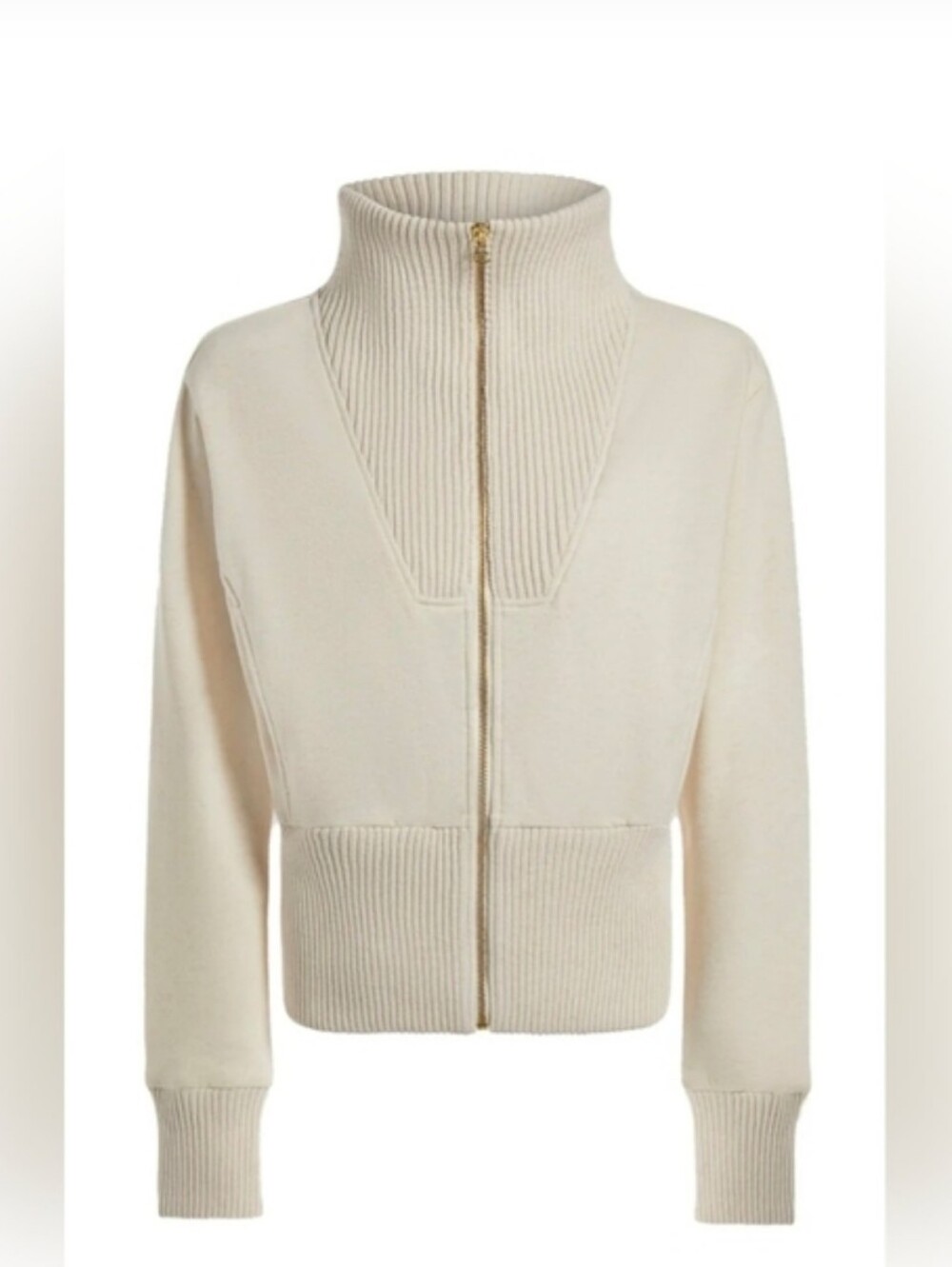 Varley Alisa Zip Through Long Sleeve Oatmeal Colorway Women's Size Large - Picture 3 of 12
